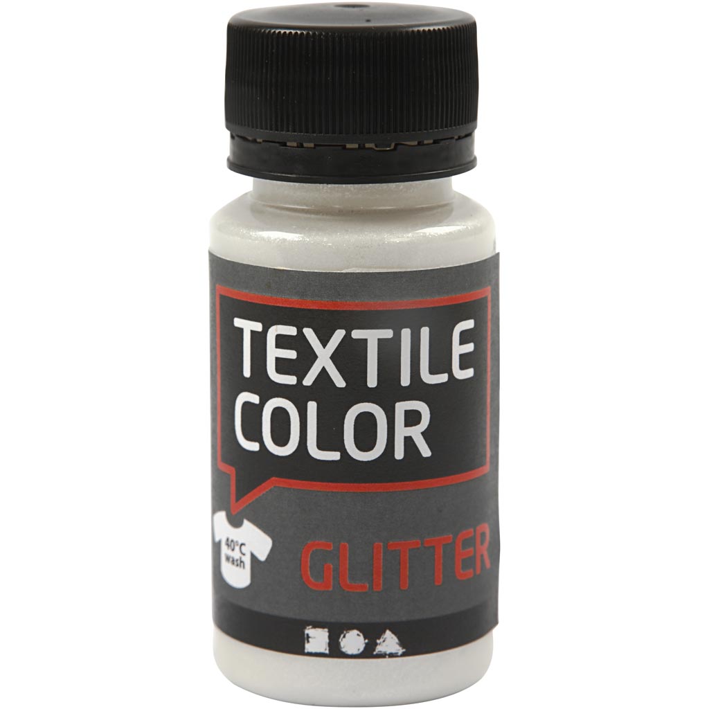 Creative company textielkleur transparant glitter voor textielverf, 50ml