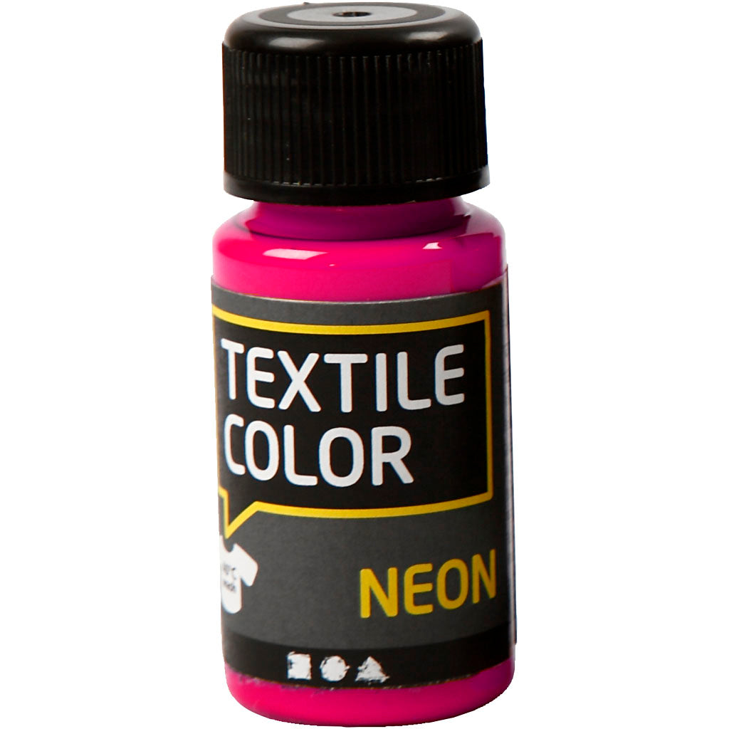 Creativ company textielkleur dekkende textielverf - neon roze, 50ml