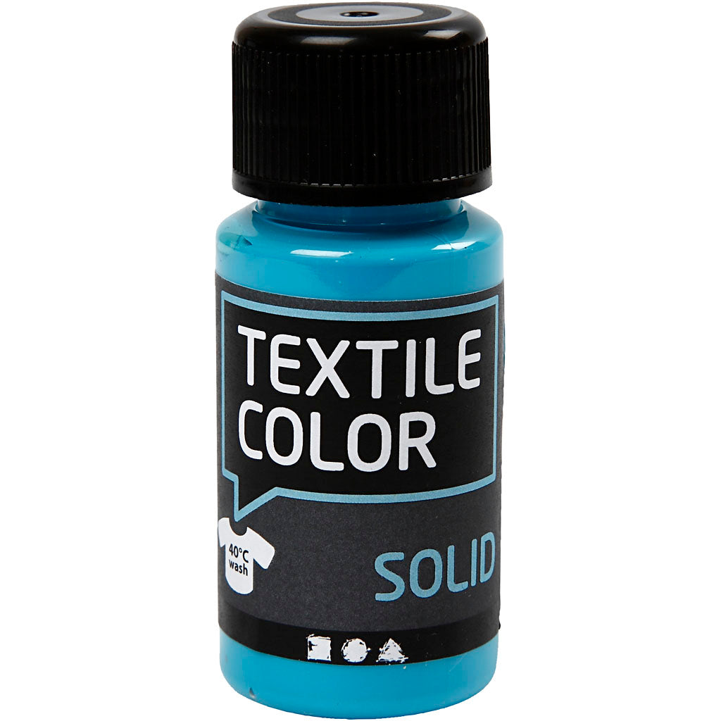Creativ company textielkleur dekkende textielverf - turquoiseblauw, 50ml