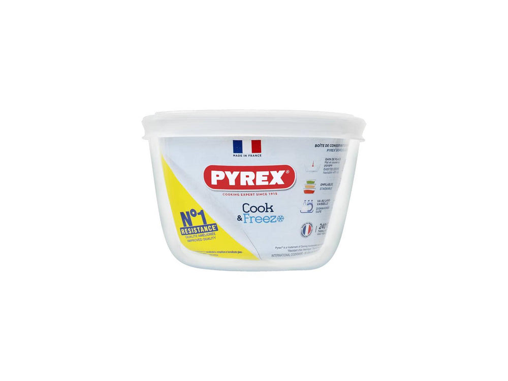 Pyrex kok vriesschaal rond 0,6l 12 cm met vershouddeksel