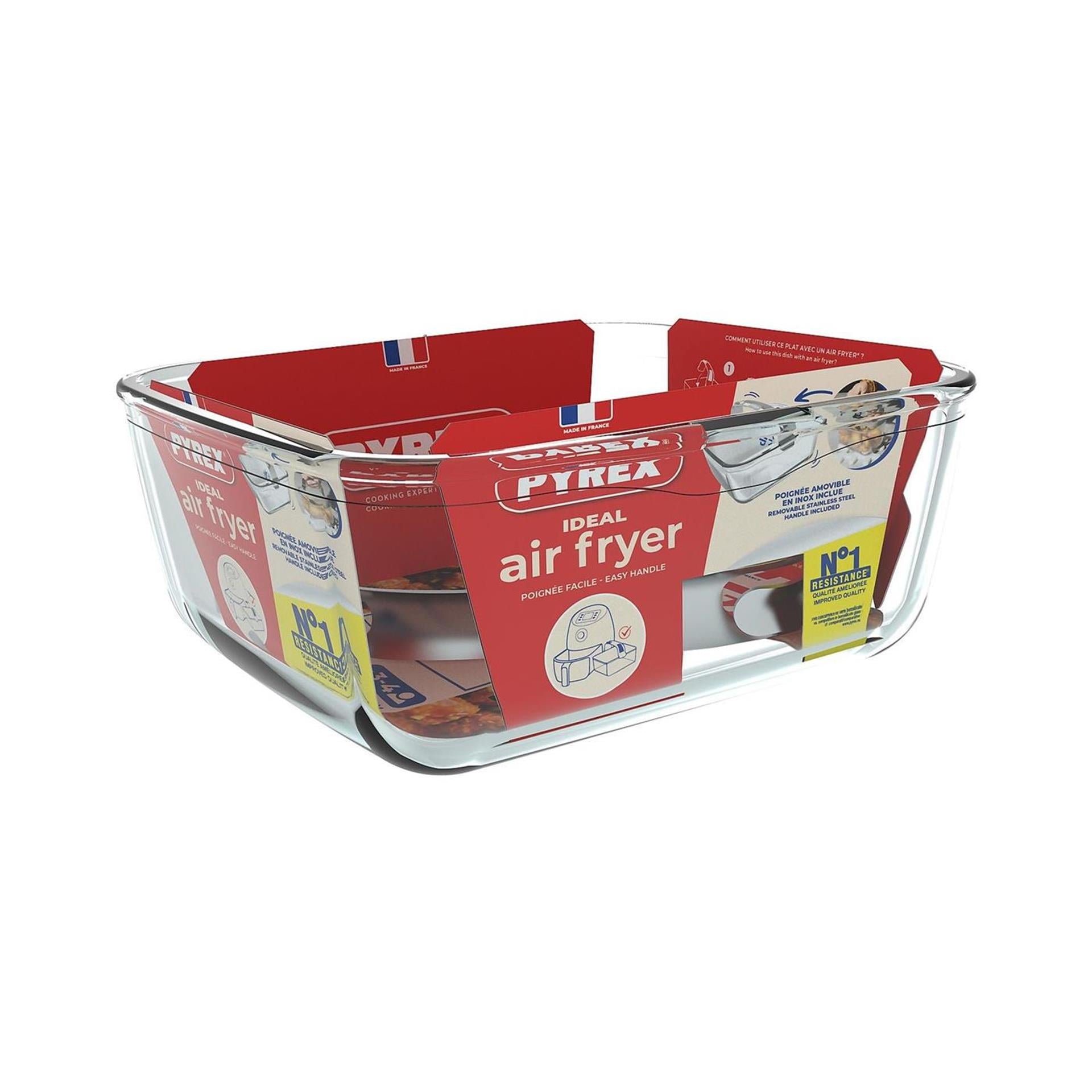Pyrex airfryerschaal 18x20x8cm met greep