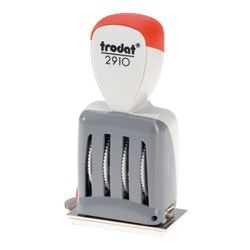 Datumstempel trodat 2910 c9 metaal plastic 50x28mm lichtgrijs rood 4mm karakters