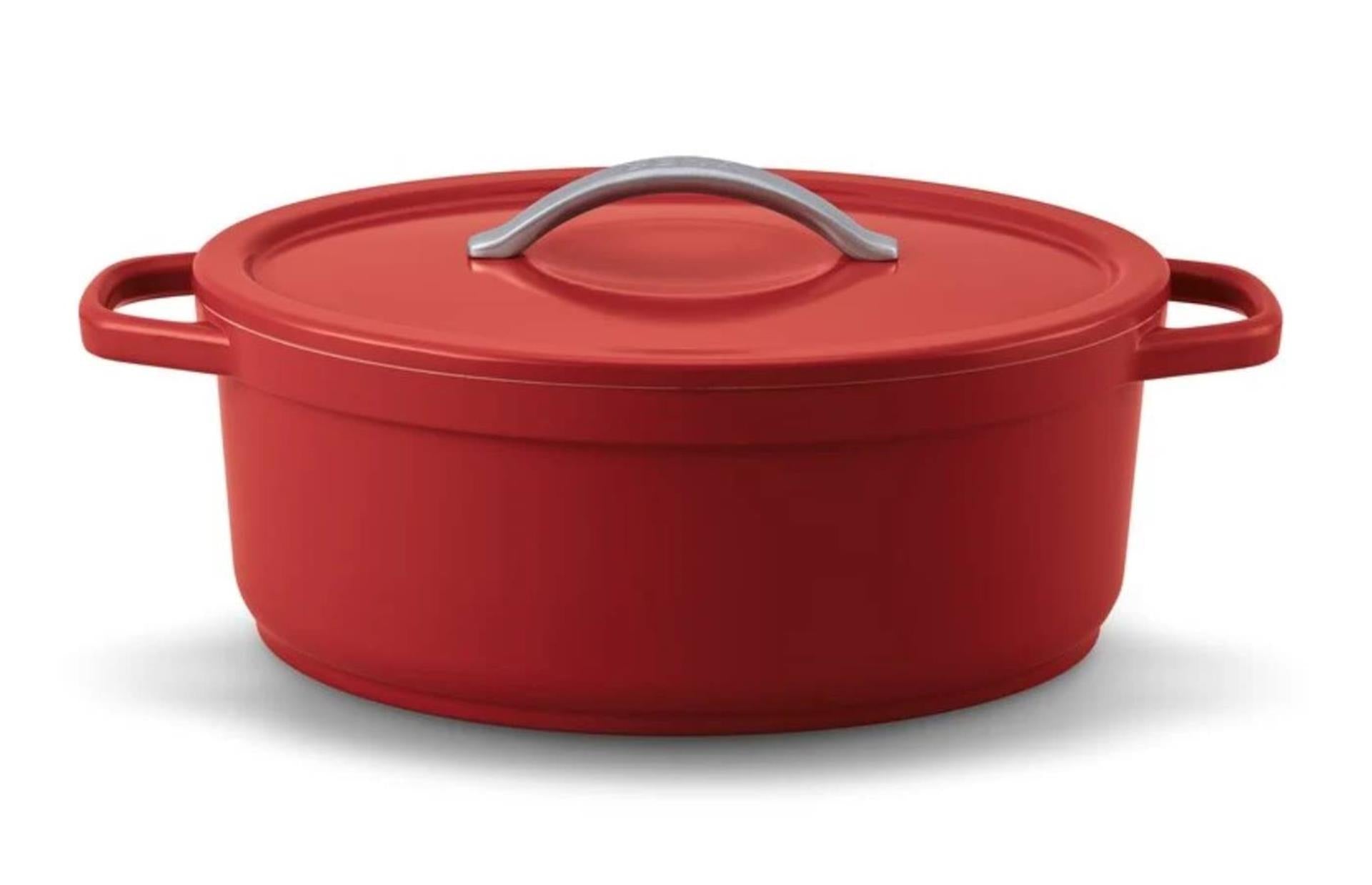 Beka plume ovaal kookpot 31cm rood aluminium met keramische anti-aanbaklaag