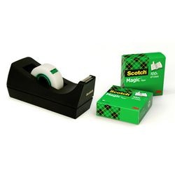 Tape dispenser c38 + scotch magic tape 19mmx33m 3 rollen