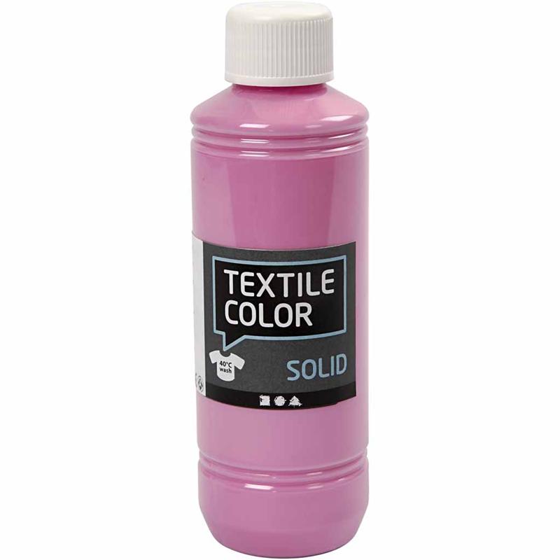 Creativ company textielkleur dekkende textielverf - roze, 250ml