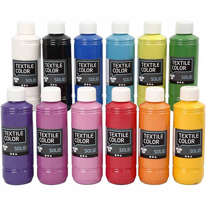 Creativ company textielkleur dekkend textielverf, 12x250ml