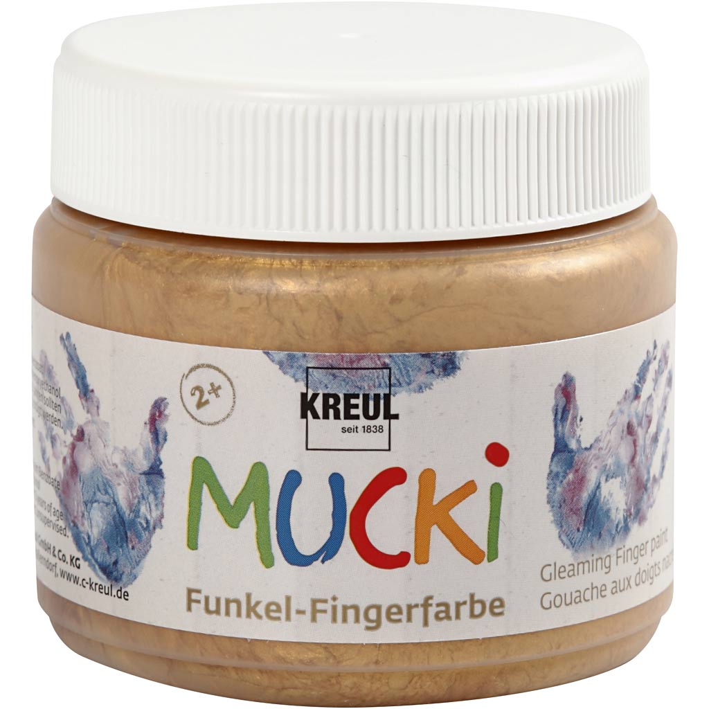 Creativ company mucki vingerverf, goud metallic, 150 ml 1 doosje