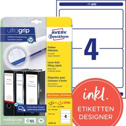 Ordnerrugetiketten avery l4761-25 wit