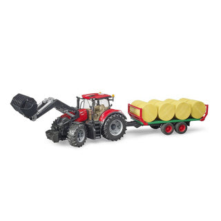 Bruder 3198 case ih optum 3 cvx met voorlader, balenwagen