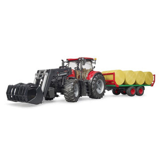 Bruder 3198 case ih optum 3 cvx met voorlader, balenwagen
