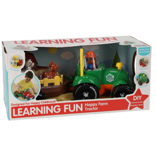 Otto simon tractor met dieren op aanhanger met licht en geluid | 2 stuks