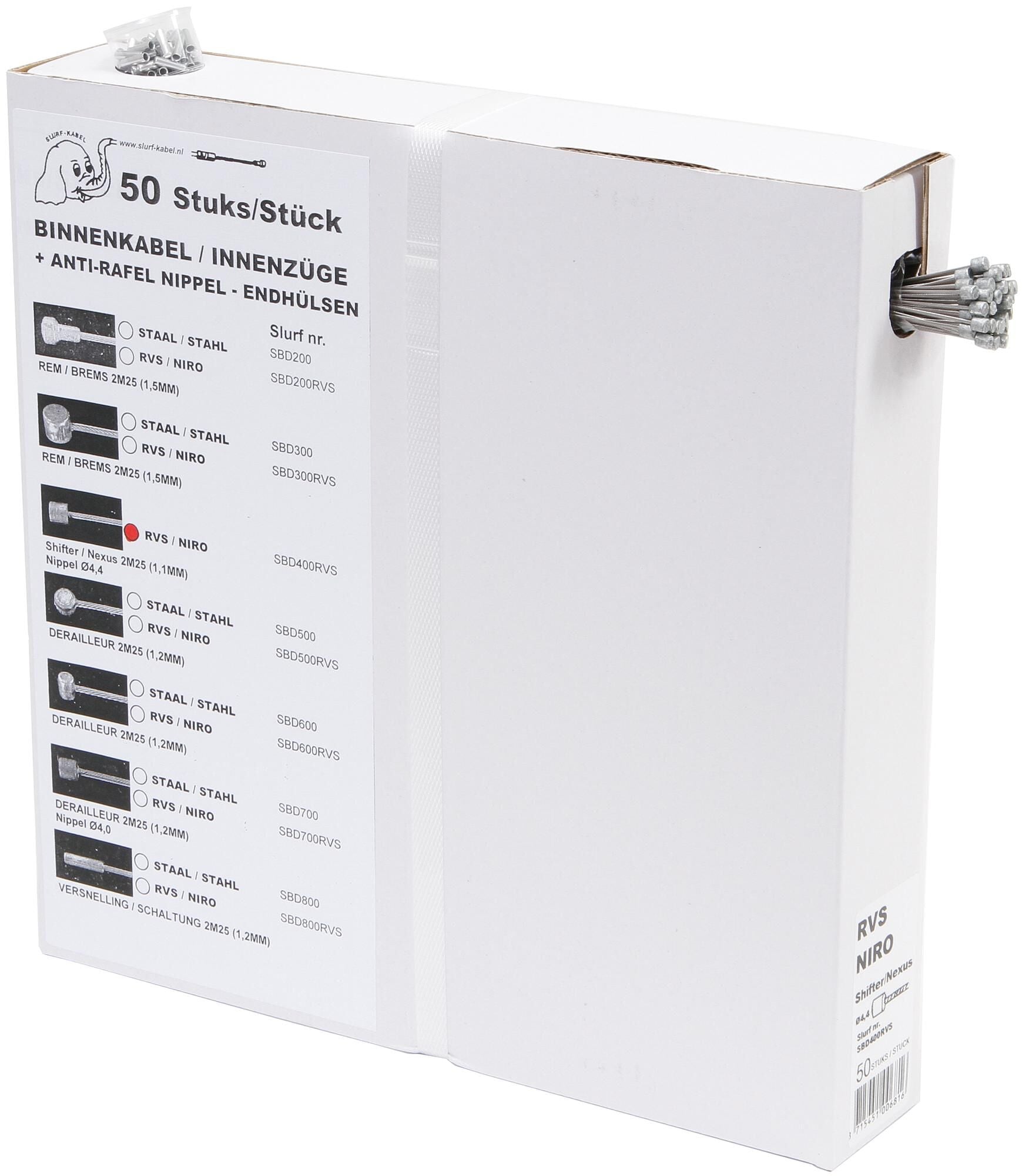 Slurf derailleur-binnenkabel shimano derail.inner cab. shimano sst 50psc.+caps