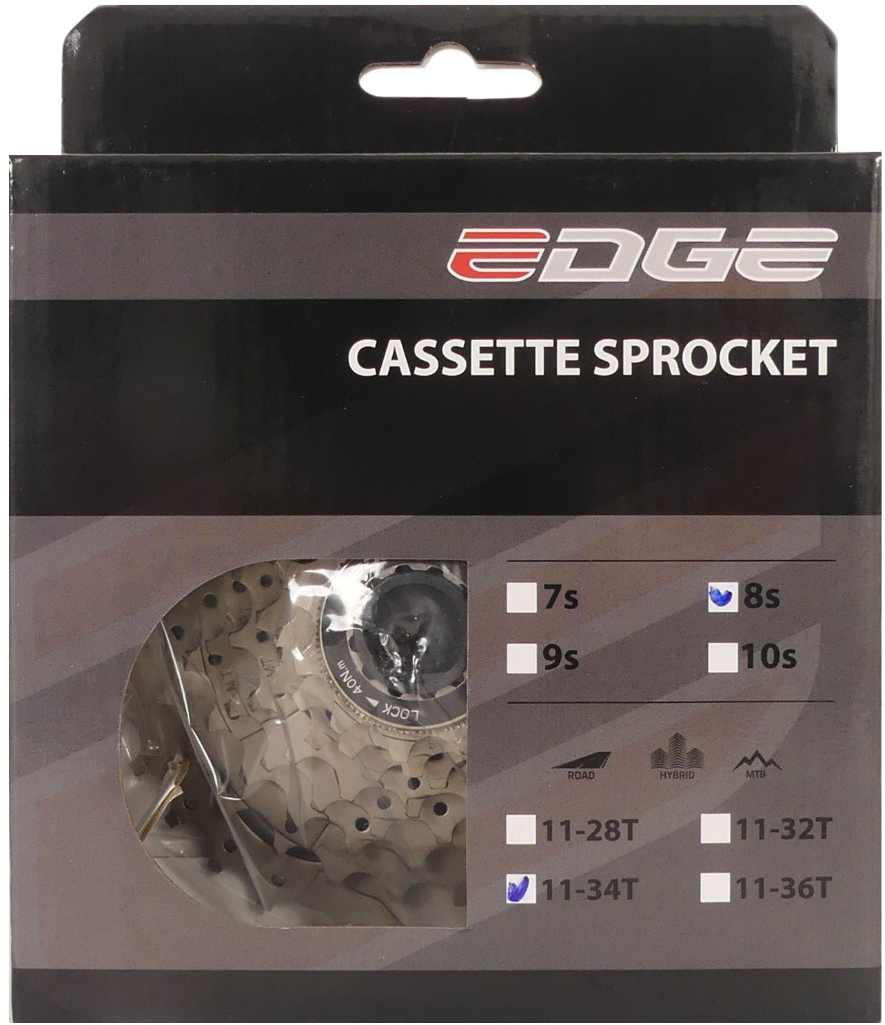 Edge cassette 8 speed cs-m5008 11-34t - zilver