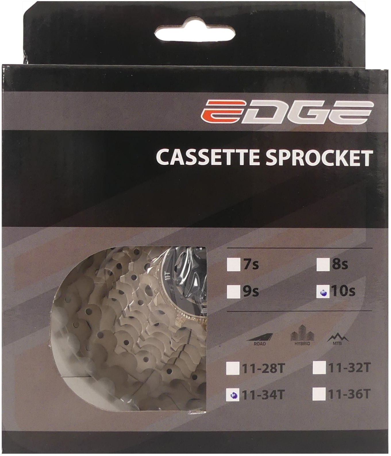 Edge cassette 10 speed cs-m6010 11-34t - zilver