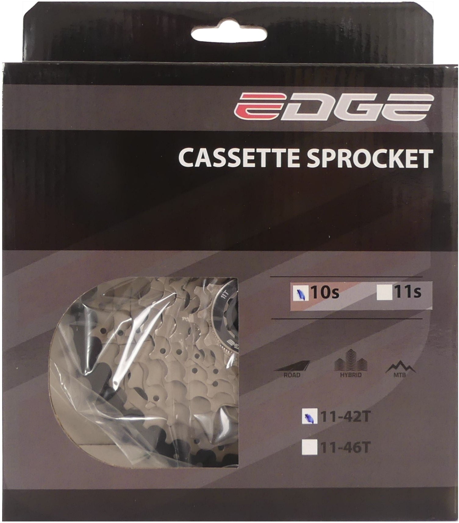 Edge cassette 10 speed cs-m6010 11-42t - zilver zwart