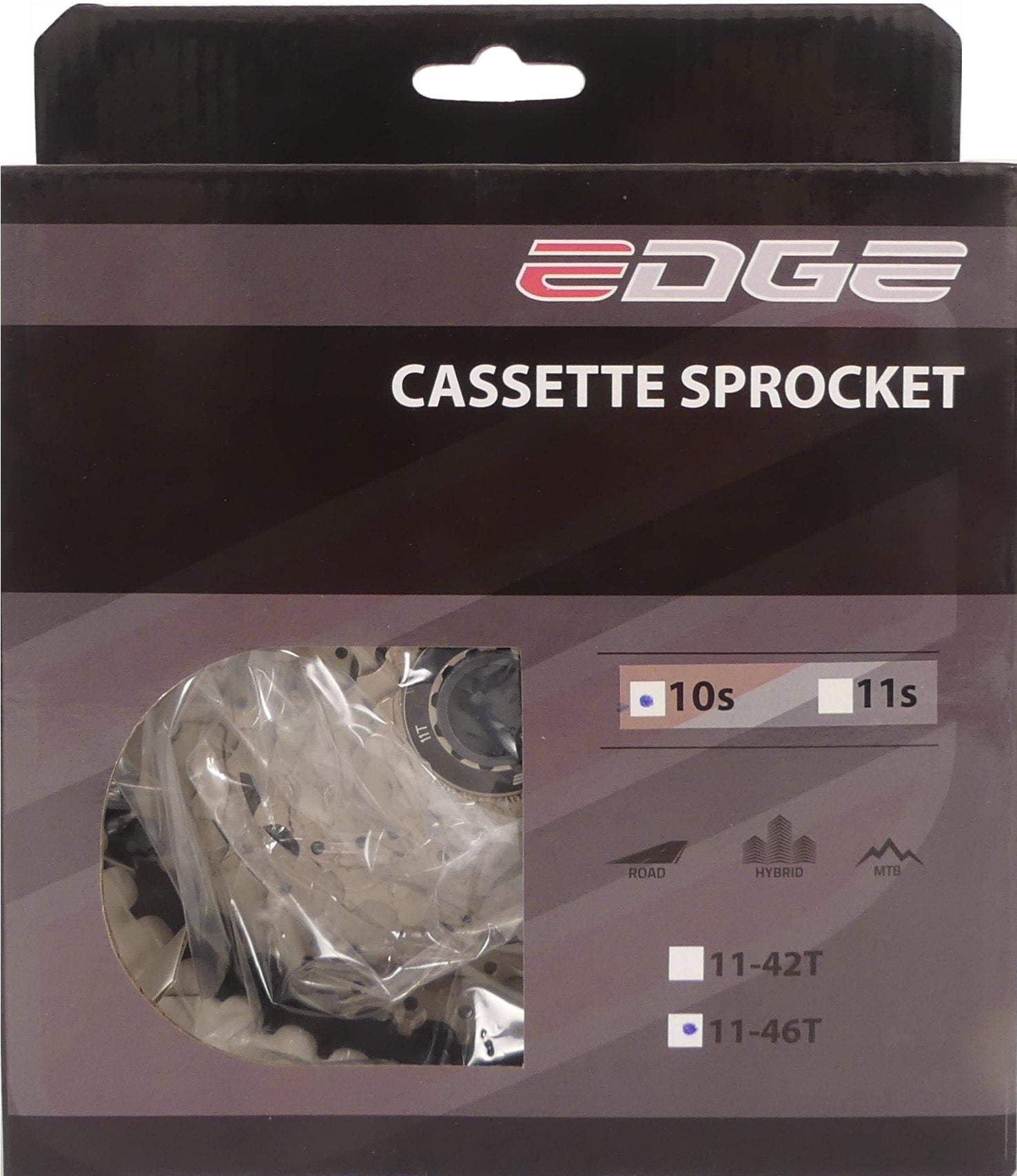 Edge cassette 10 speed cs-m6010 11-46t -zilver zwart