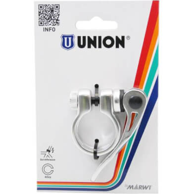 Union zadelpenklem met snelspanner 28,6 zilver