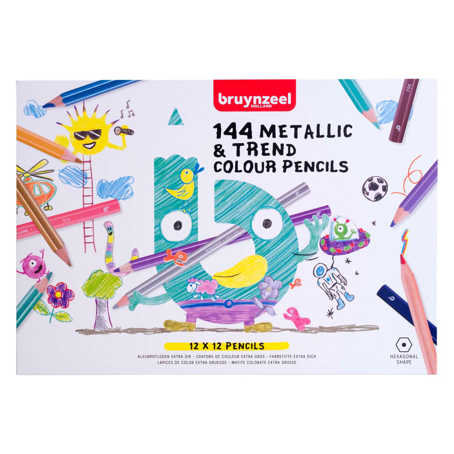Bruynzeel mega kleurpotlodenset metallic trendkleuren