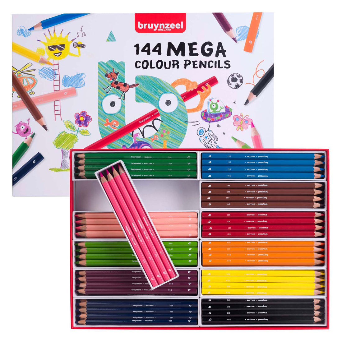 Bruynzeel mega kleurpotlodenset, 12x12 kleuren