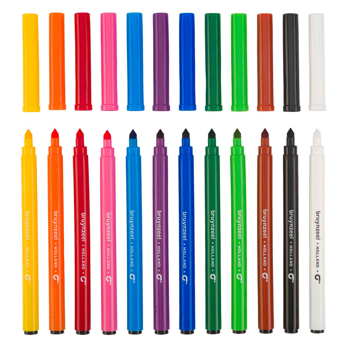 Bruynzeel super point viltstiftenset, 12 kleuren