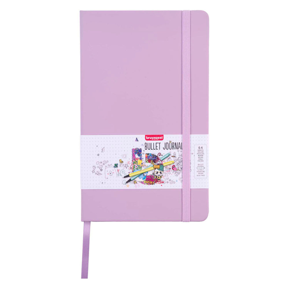 Bruynzeel bullet journal lila, 13x21cm, 140 gram 64 zijdig