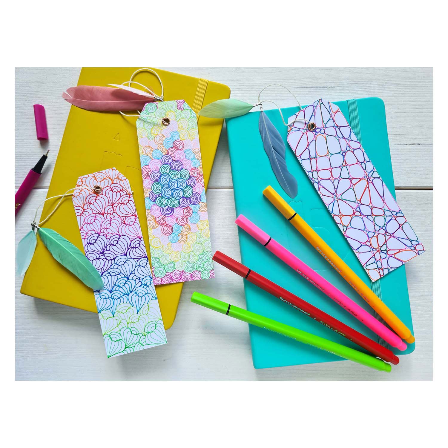 Bruynzeel finelinerset neon pastel, 12 kleuren