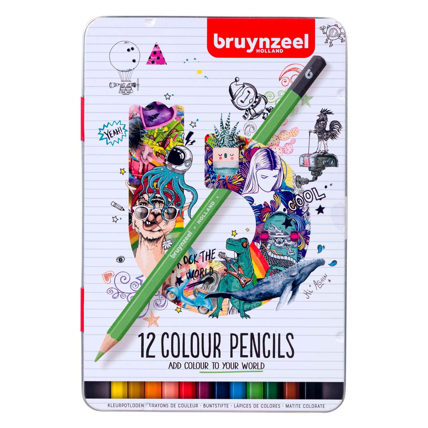 Bruynzeel kleurpotloden blik | 12 kleuren