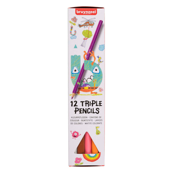 Bruynzeel triple kleurpotloden set 12