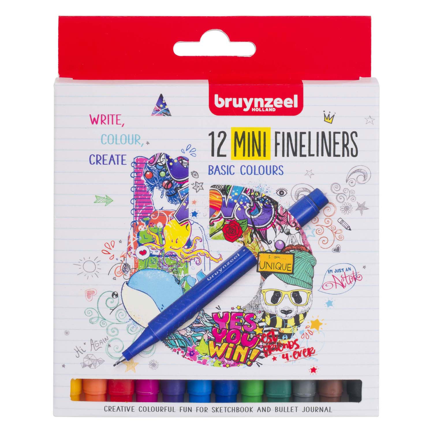 Bruynzeel fineliner miniset 12 kleuren