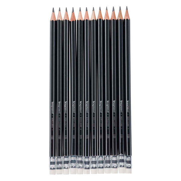 Bruynzeel teens hb grafietpotlood met gumtip set 12