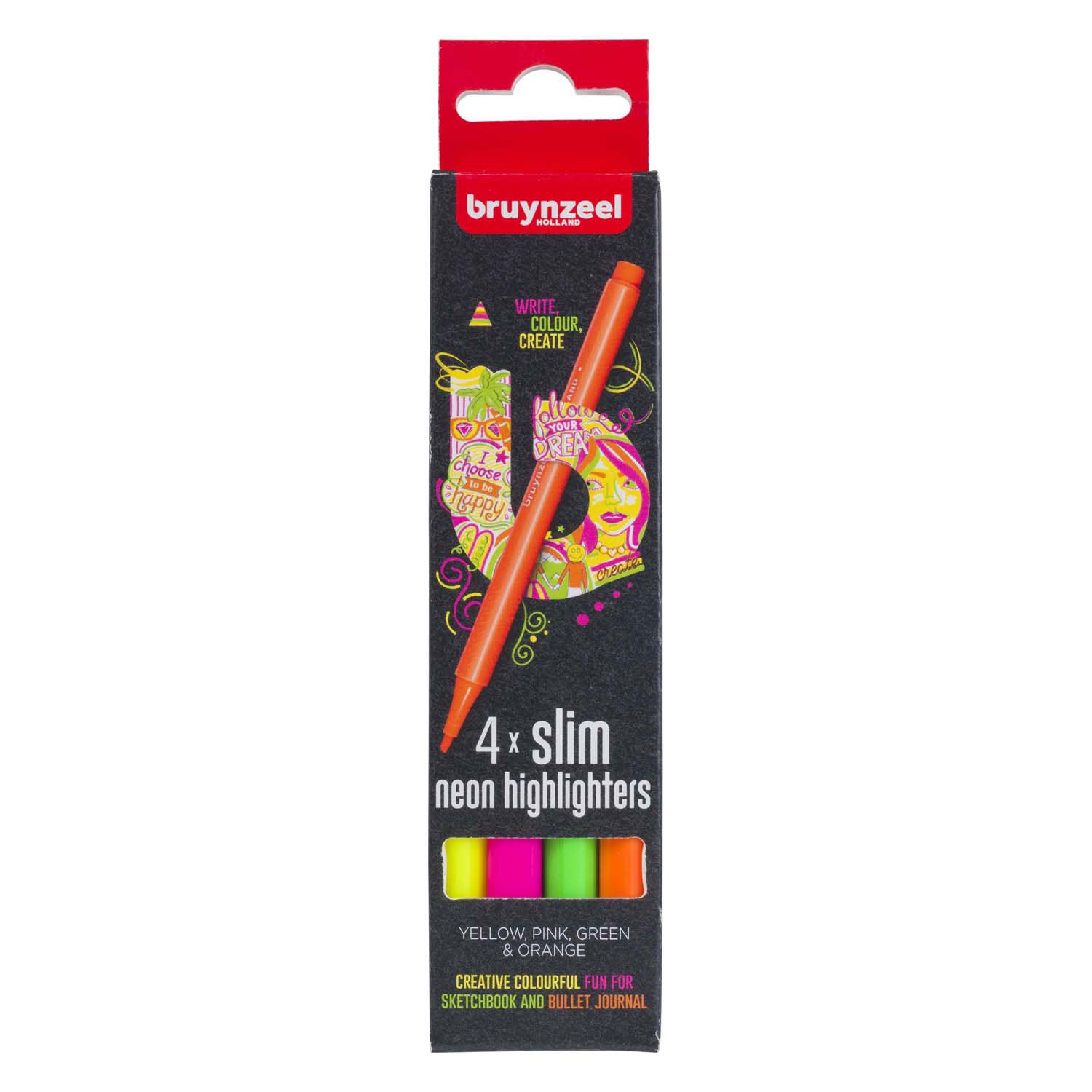 Bruynzeel markeerstiften kleine set 4 kleuren