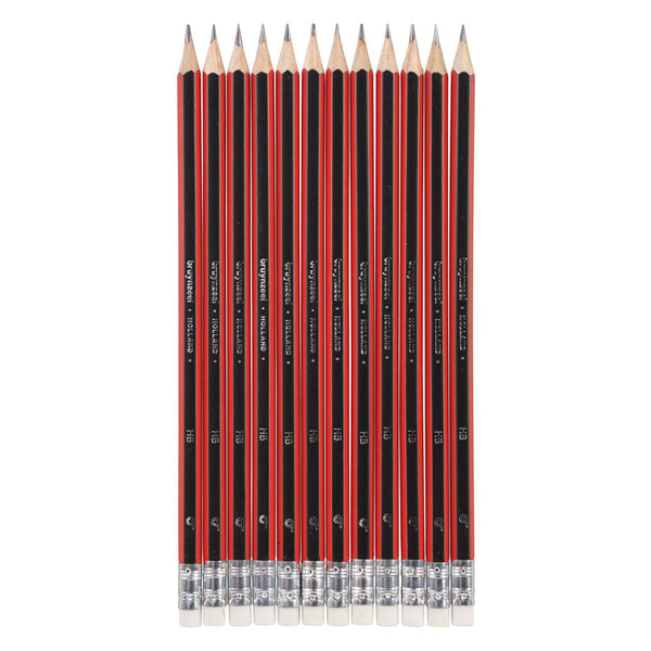 Bruynzeel hb zwart-rood en gum grafietpotlood