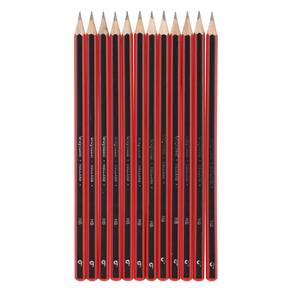 Bruynzeel hb grafietpotlood zwart rood