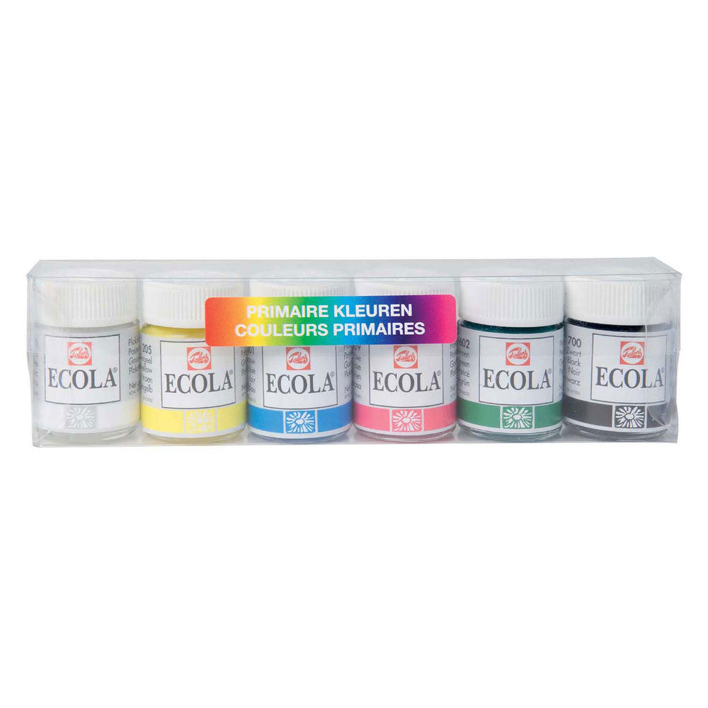 Bruynzeel ecola plakkaatverf set primaire kleuren, 6x16ml