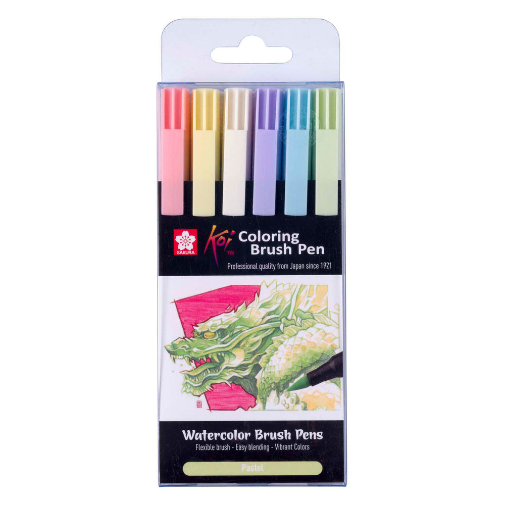 Sakura koi kleurpenseelset pastel, 6 kleuren