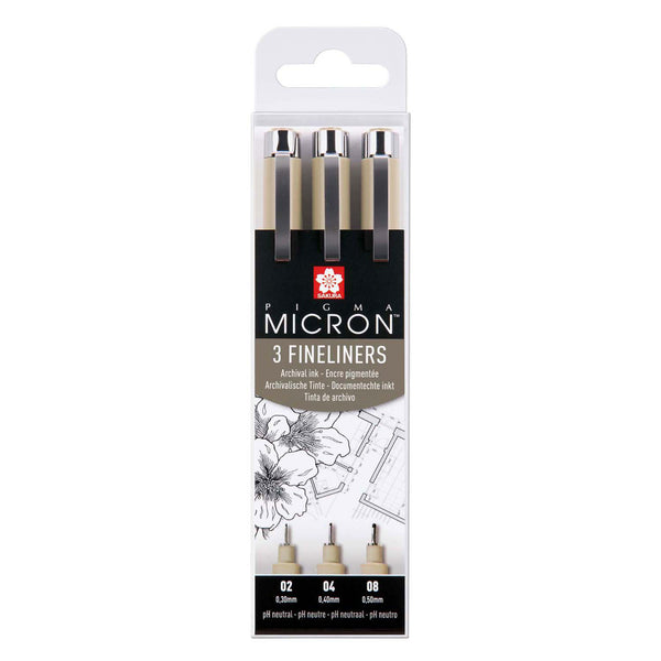 Sakura pigma micron etui 3 fineliners zwart 02-04-08
