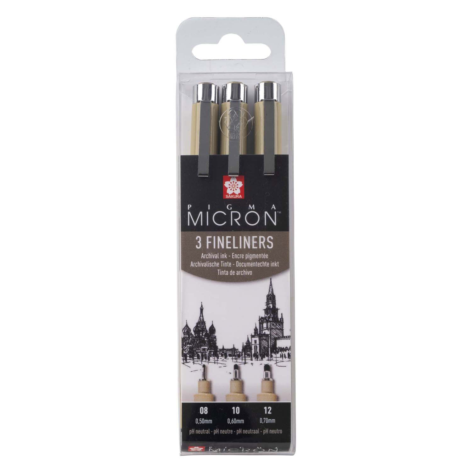 Sakura pigma micron etui 3 fineliners zwart 08-10-12 ras