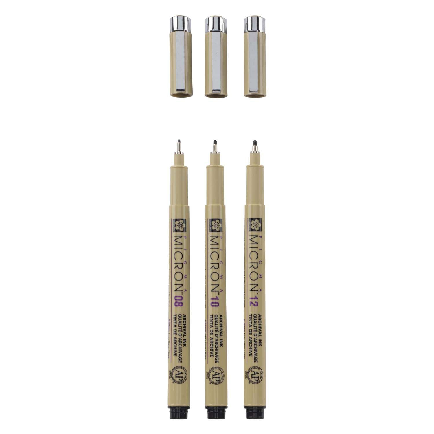 Sakura pigma micron etui 3 fineliners zwart 08-10-12 ras
