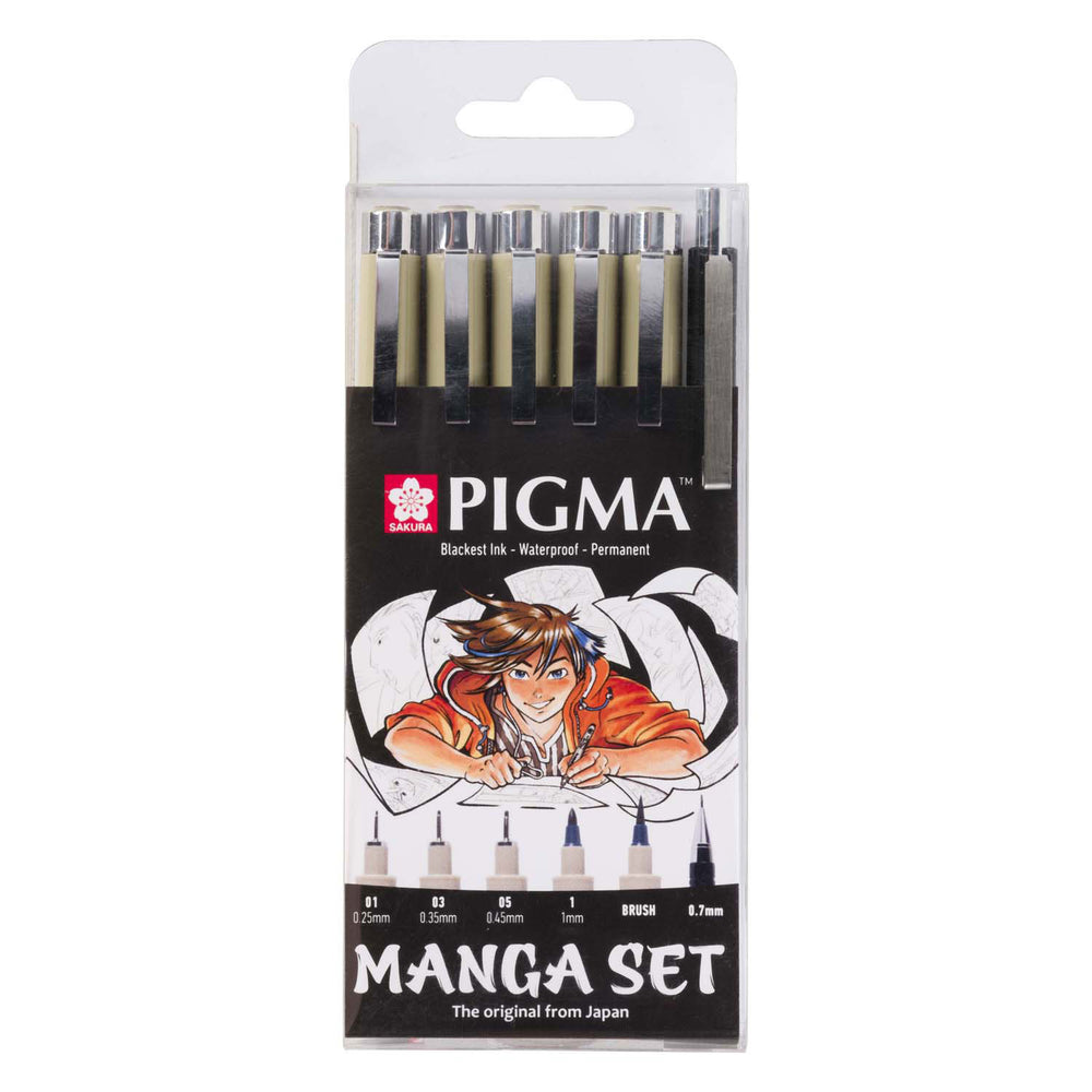 Sakura unieke manga-collectie van 6 pigma micron