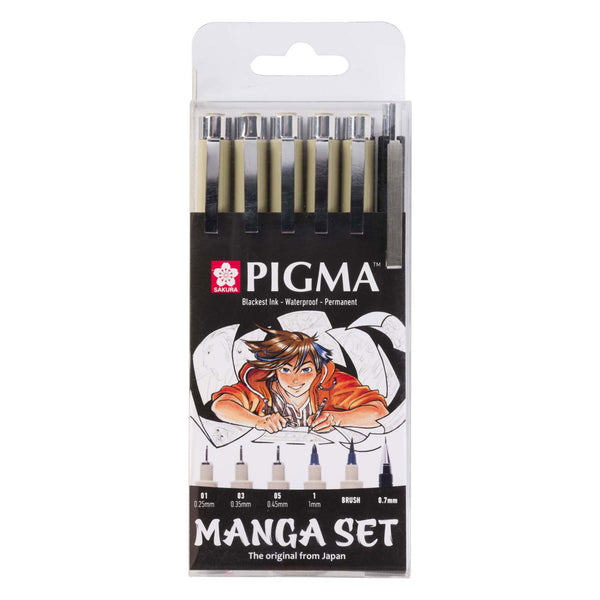 Sakura unieke manga-collectie van 6 pigma micron
