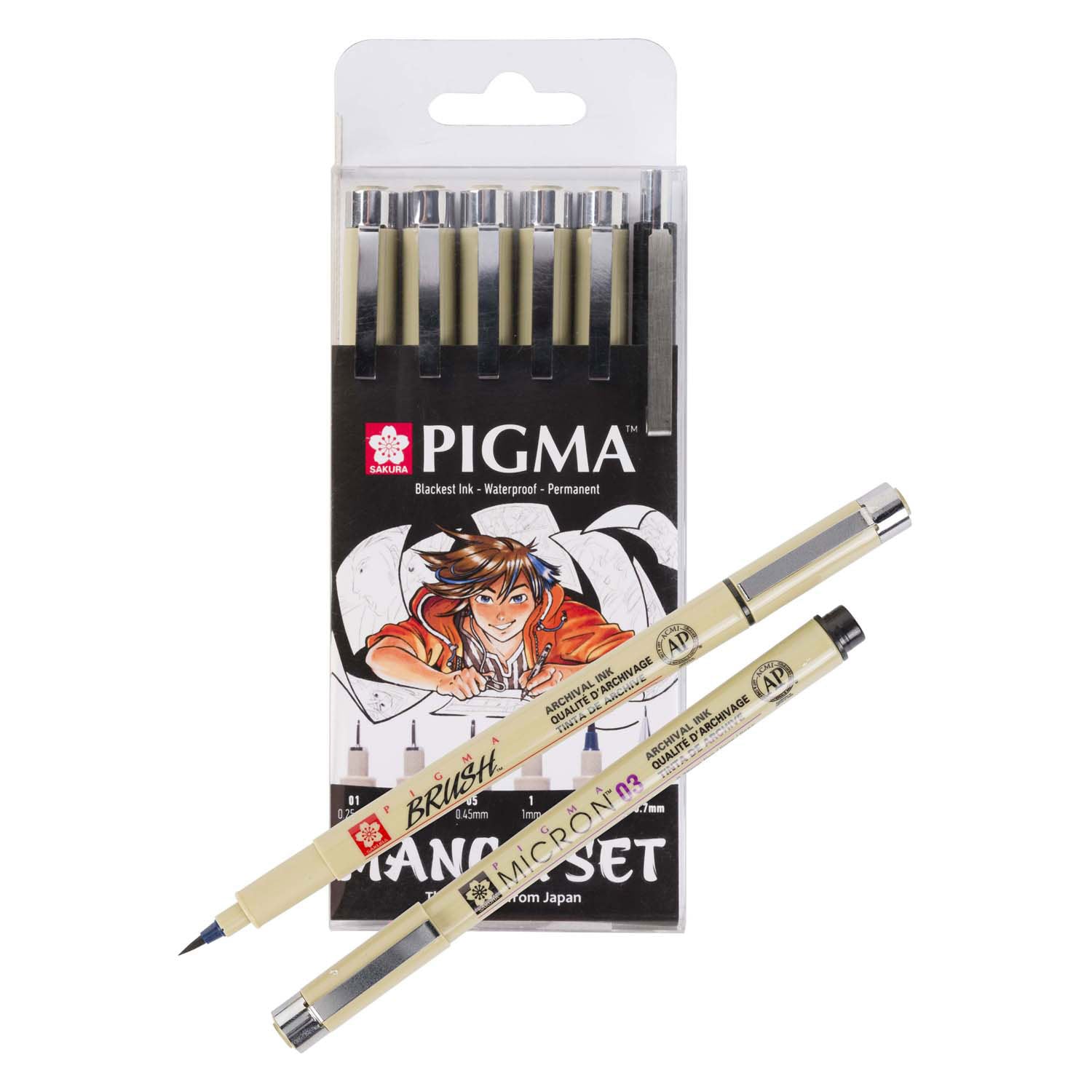 Sakura unieke manga-collectie van 6 pigma micron