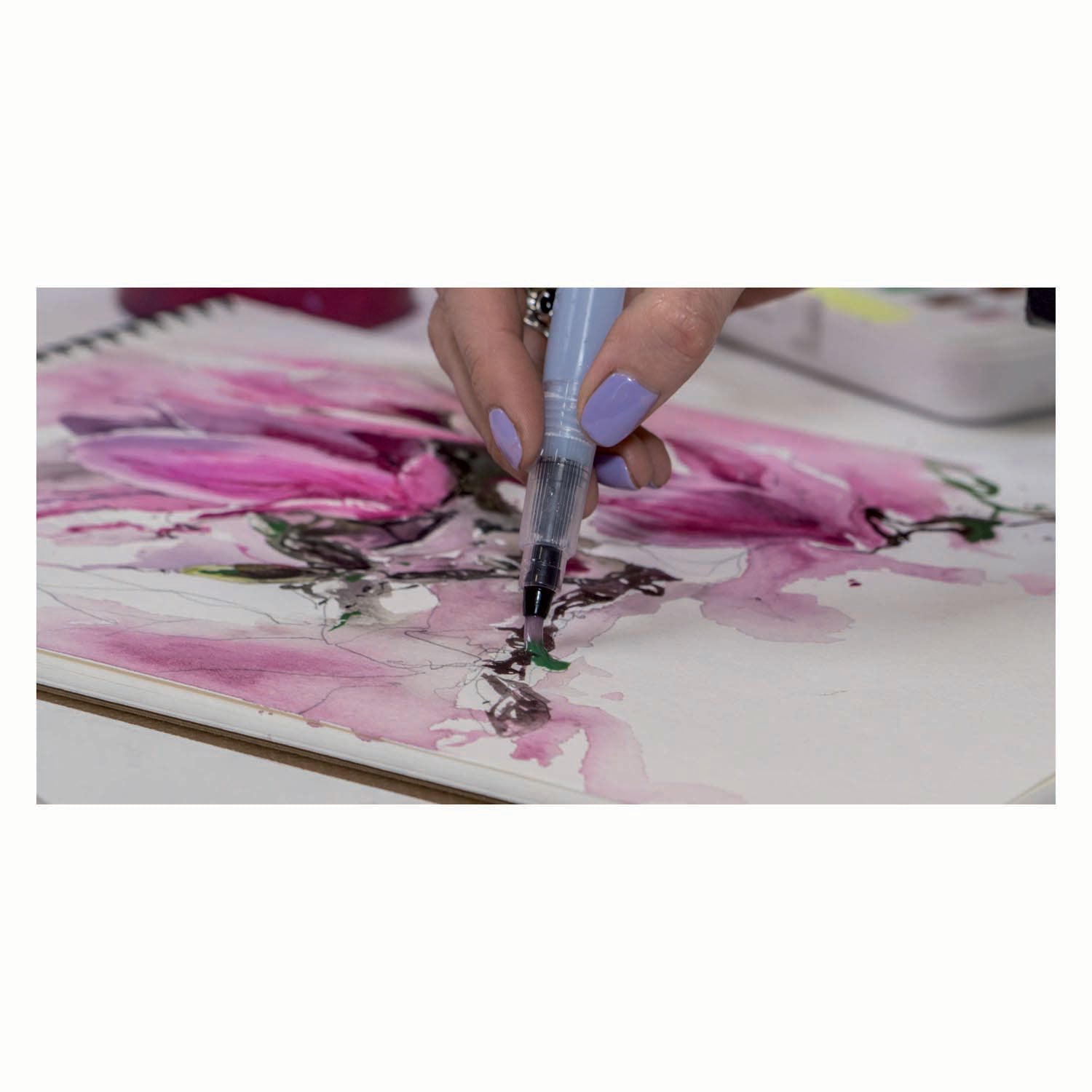 Sakura koi waterborstel, plat, maat m, lang reservoir