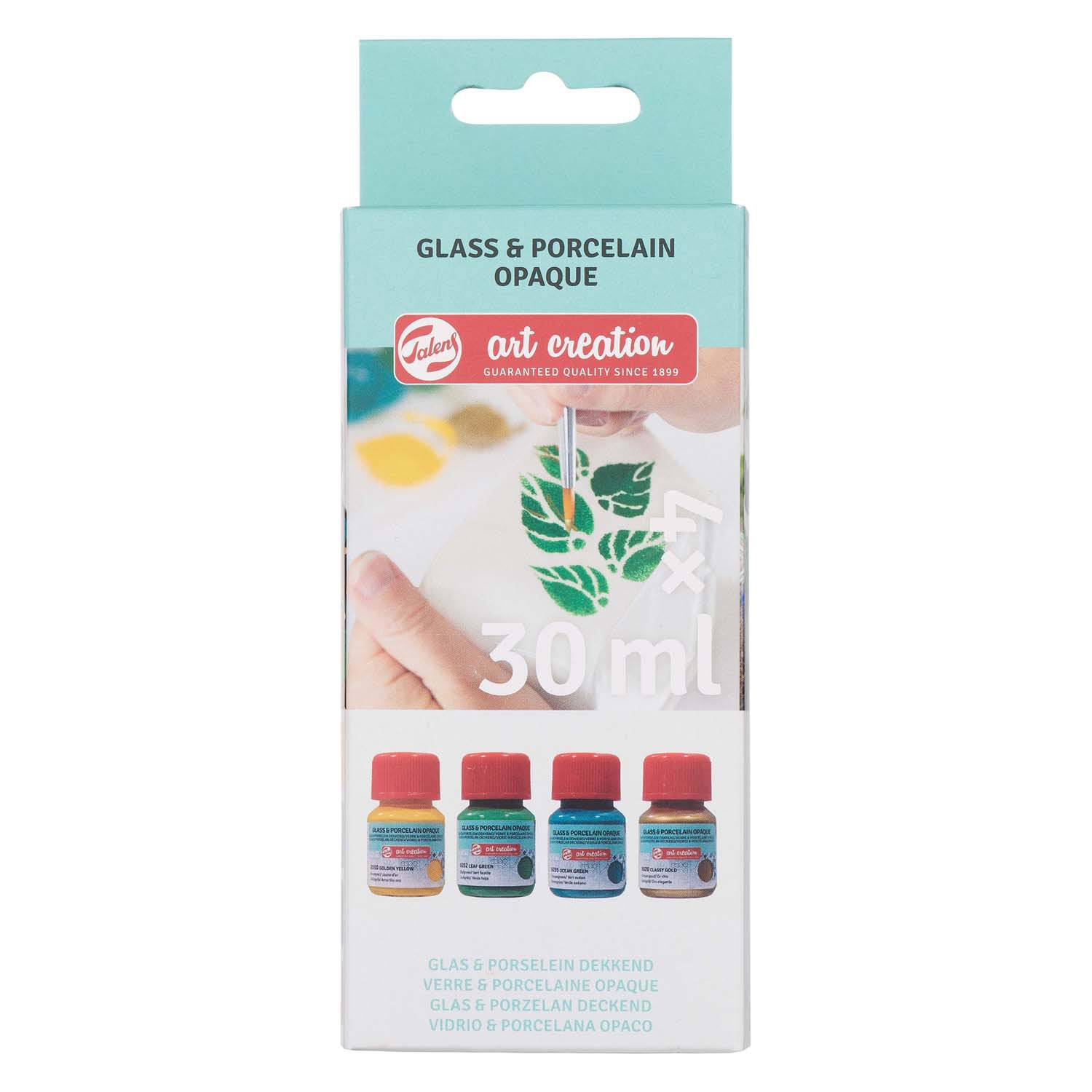 Talens art creat.glas porselein dekkend 4x30ml groen goud
