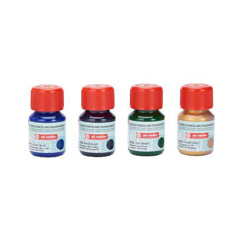 Talens kunstcreatie glas porselein transp. 4x30ml blauw