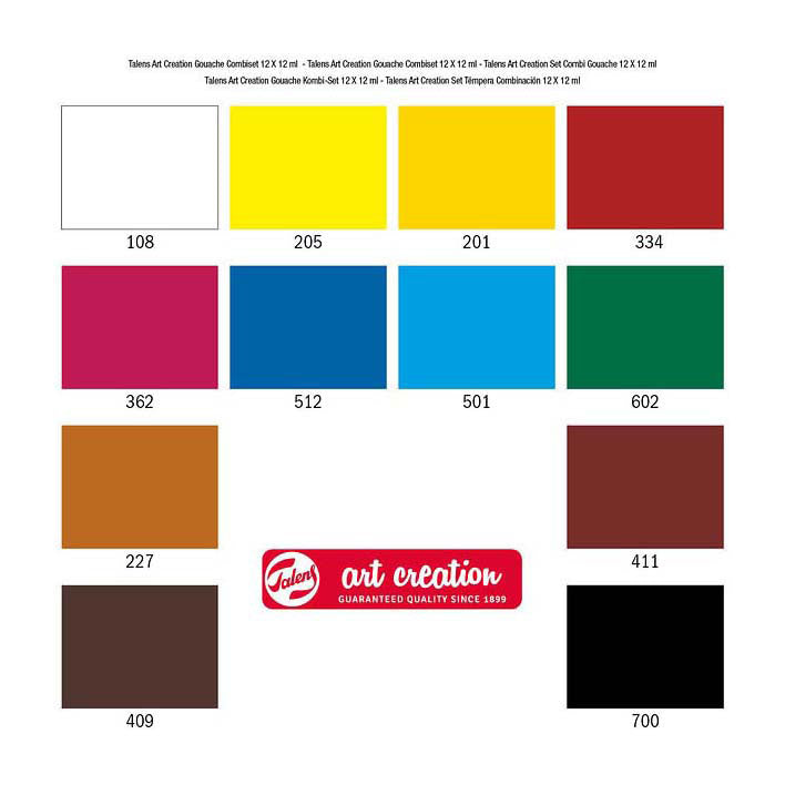 Talens art creation gouache combiset 12x12ml