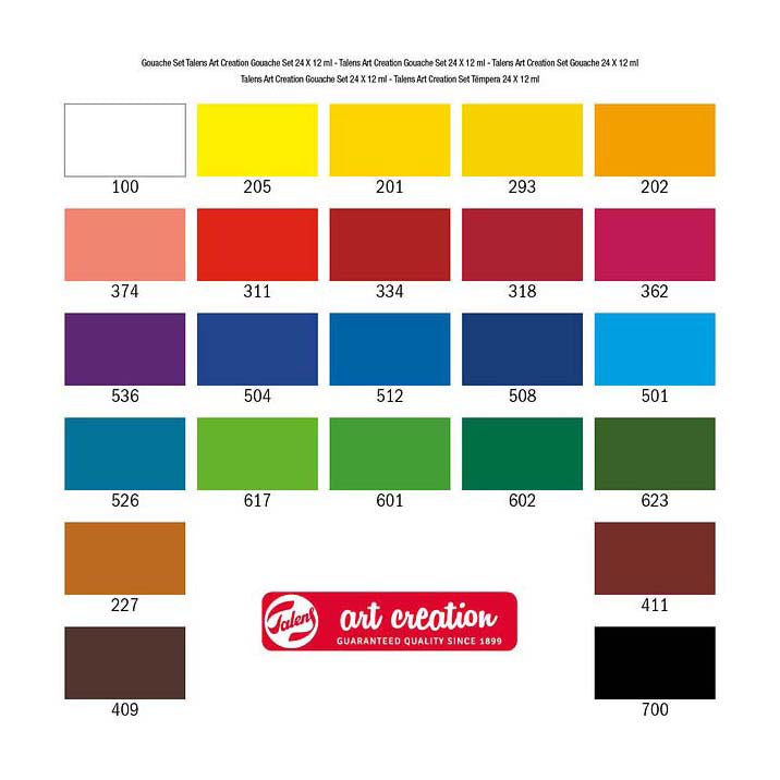 Talens art creation gouache set 24x12ml