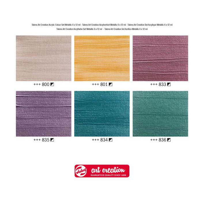 Talens art creation acrylverf set metallic, 6x12ml