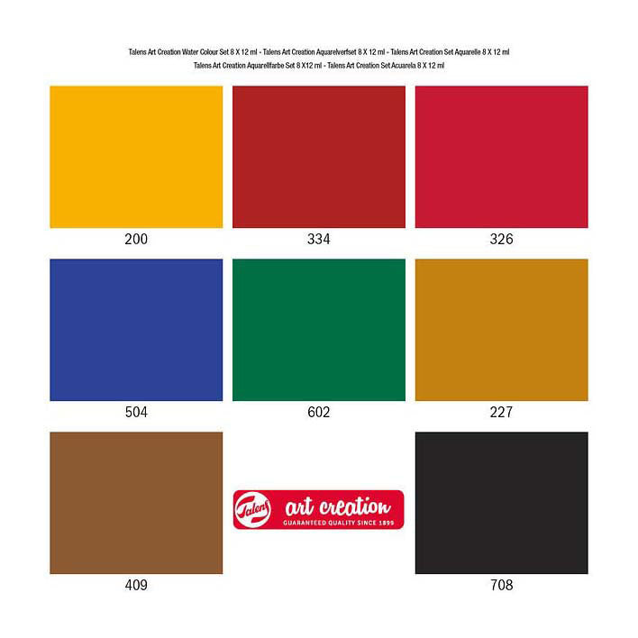 Talens art creation aquarelverfset 8x12ml