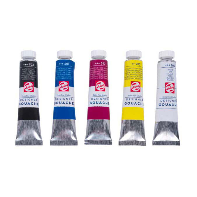 Talens gouache extra fijn mengset, 5x20ml tubes