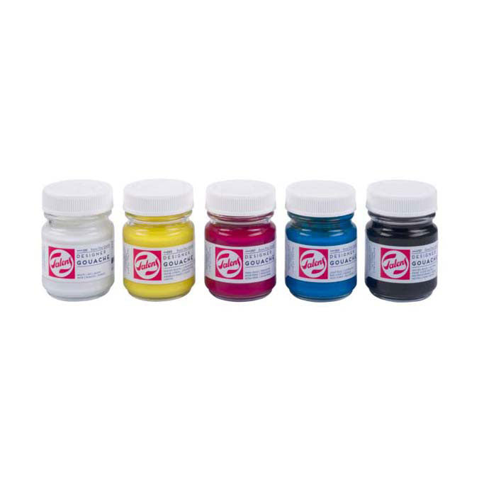 Talens plakkaatverf extra fijn set, 5x50ml flacons